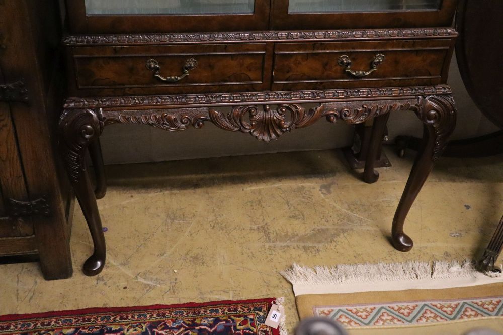 A George III style mahogany china display cabinet, width 98cm depth 40cm height 158cm